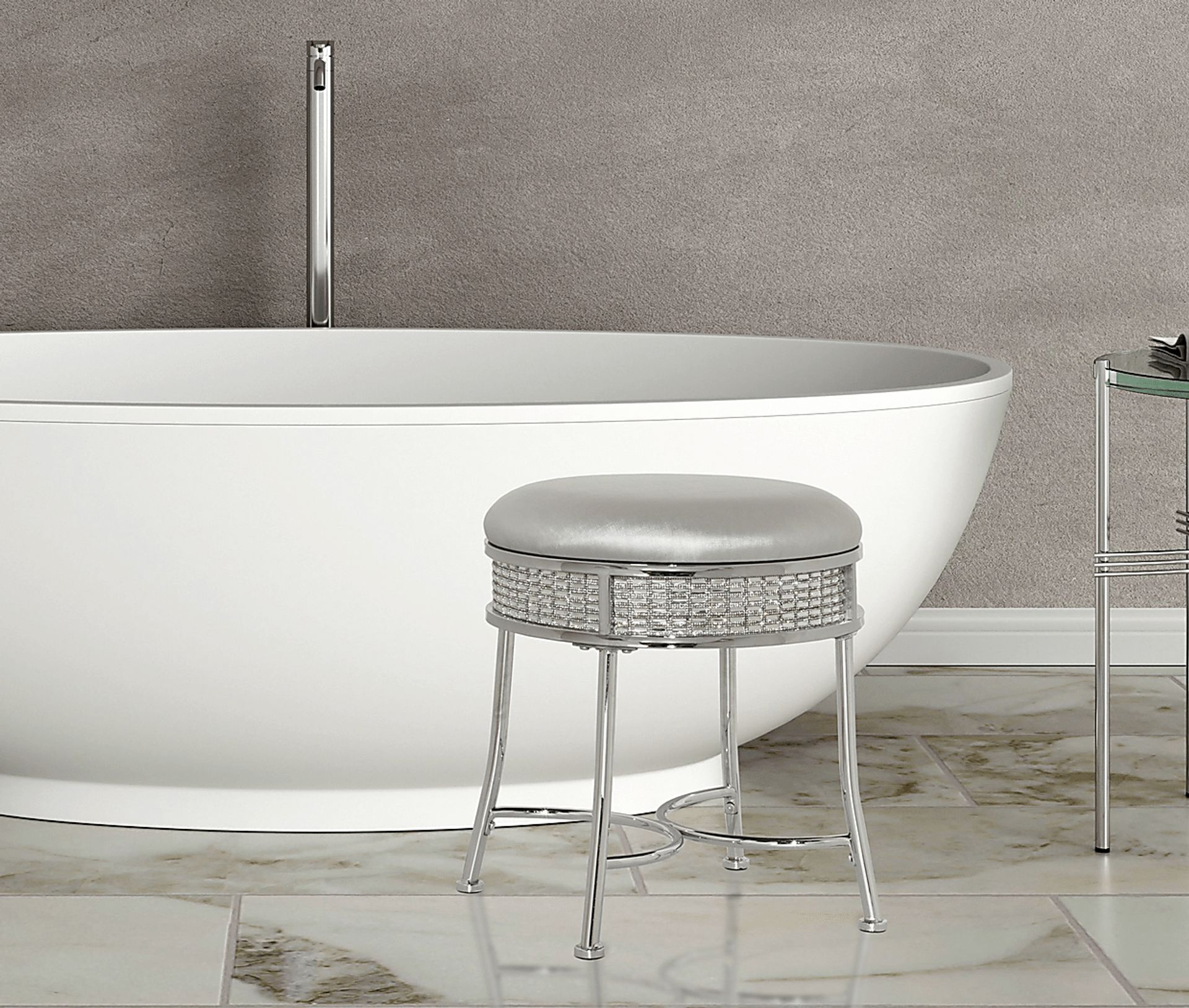 Grayhampton Gray Vanity Stool - Image 4