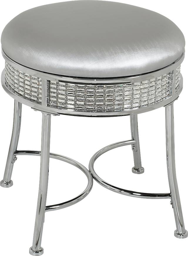 Grayhampton Gray Vanity Stool - Thumbnail - Image 1