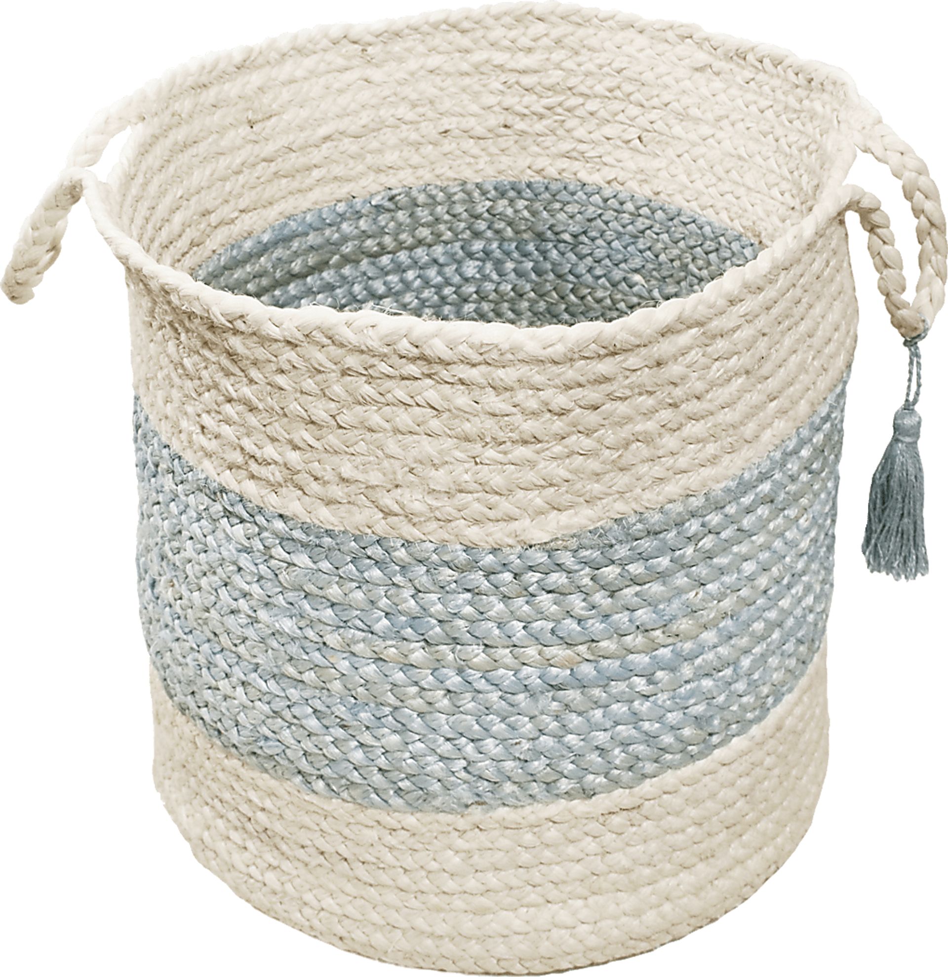 Grebella White/Light Blue 19 in. Basket - Image 4