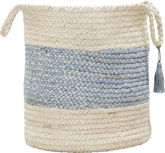Grebella White/Light Blue 19 in. Basket - Thumbnail - Image 1
