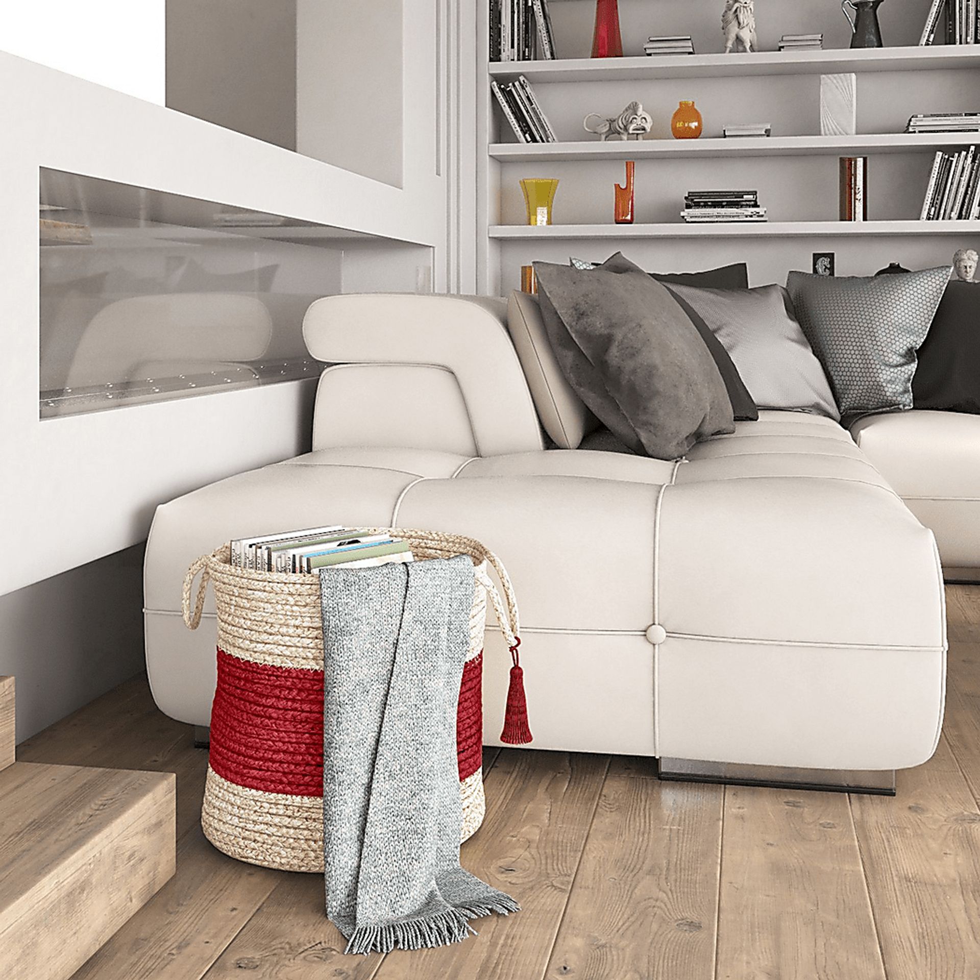 Grebella White/Red 19 in. Basket - Image 3