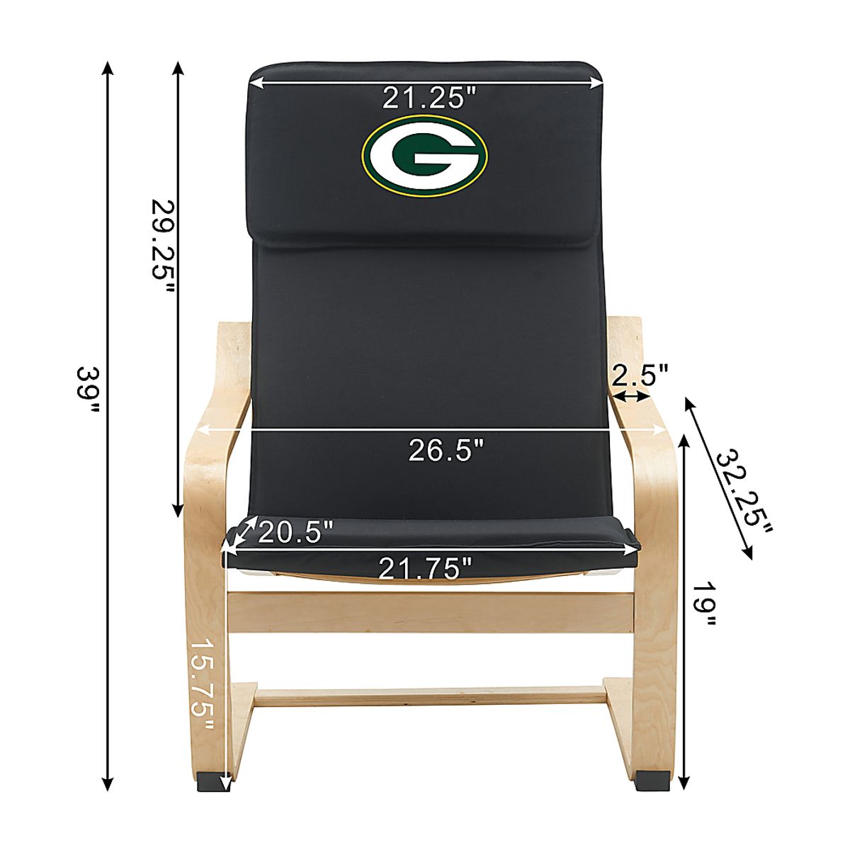Nfl Accent Chair Green Polyester Fabric | Rooms to Go