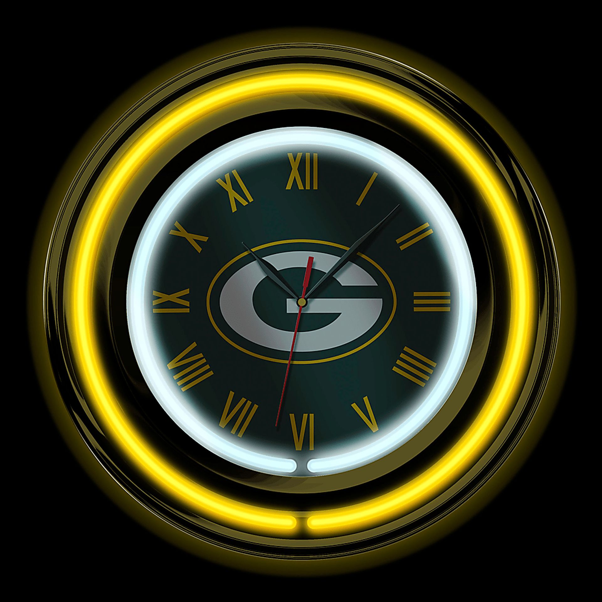 Green Bay Packers Neon Wall Clock - Image 3