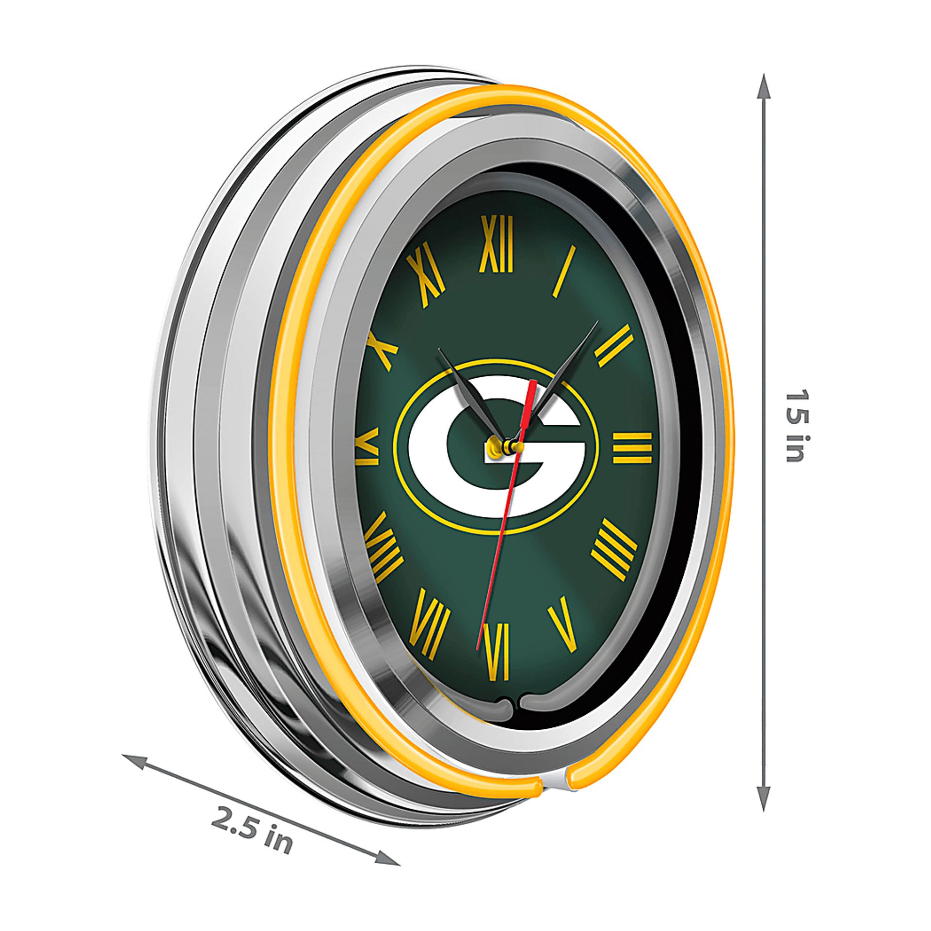 Green Bay Packers Neon Wall Clock - Image 4