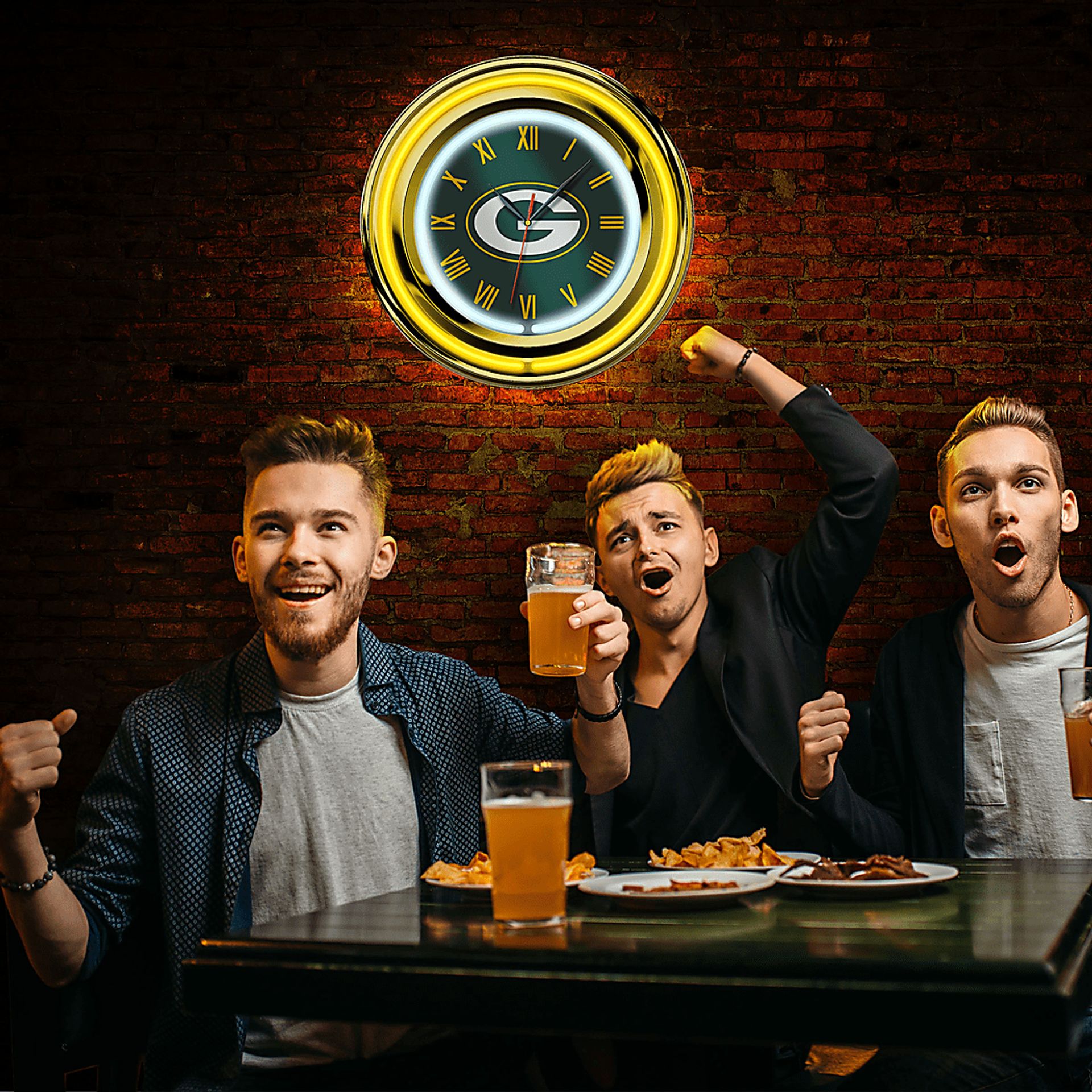 Green Bay Packers Neon Wall Clock - Image 5