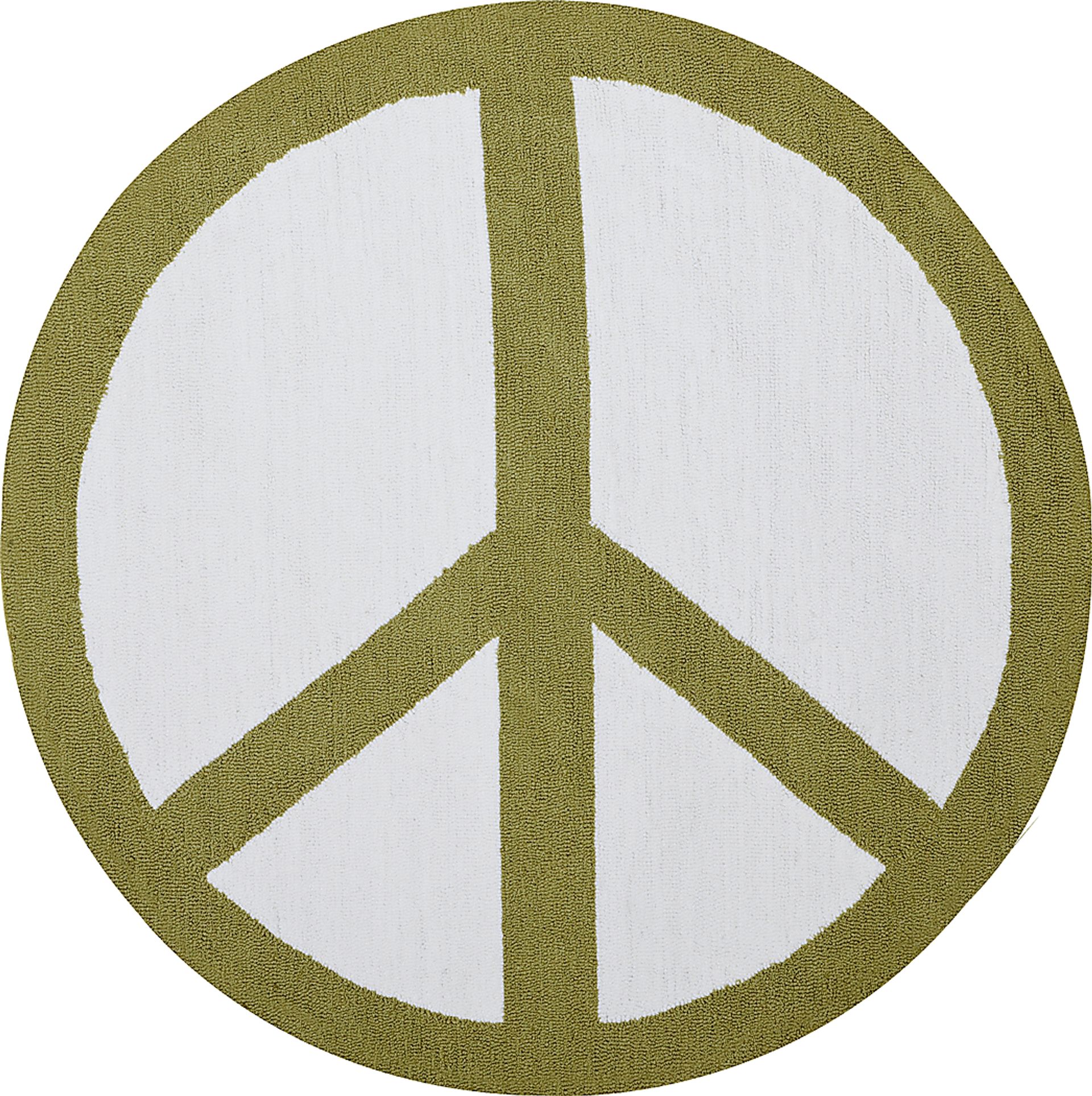 Green Peace Sign Rug - Image 1