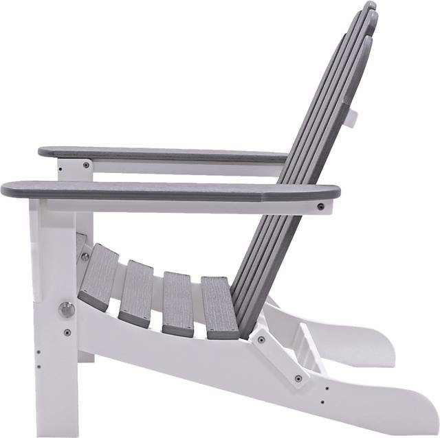 Greenport Natural White and Granite Outdoor Adirondack Chair - Thumbnail - Image 3