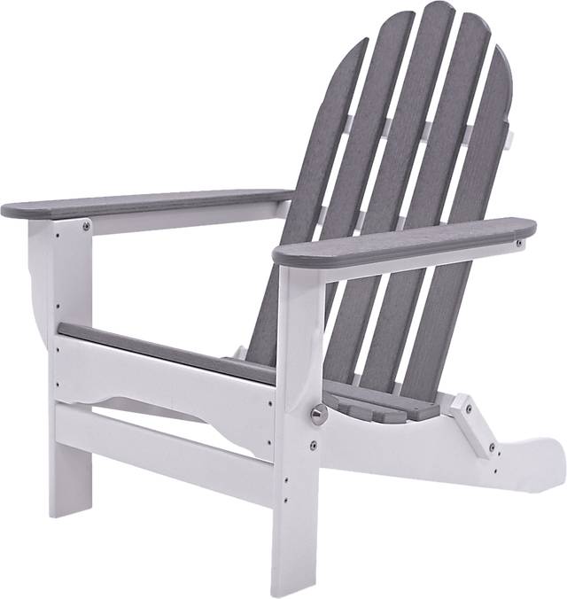 Greenport Natural White and Granite Outdoor Adirondack Chair - Thumbnail - Image 4