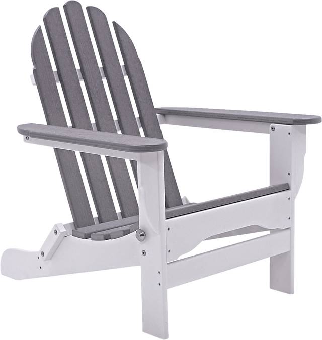Greenport Natural White and Granite Outdoor Adirondack Chair - Thumbnail - Image 1