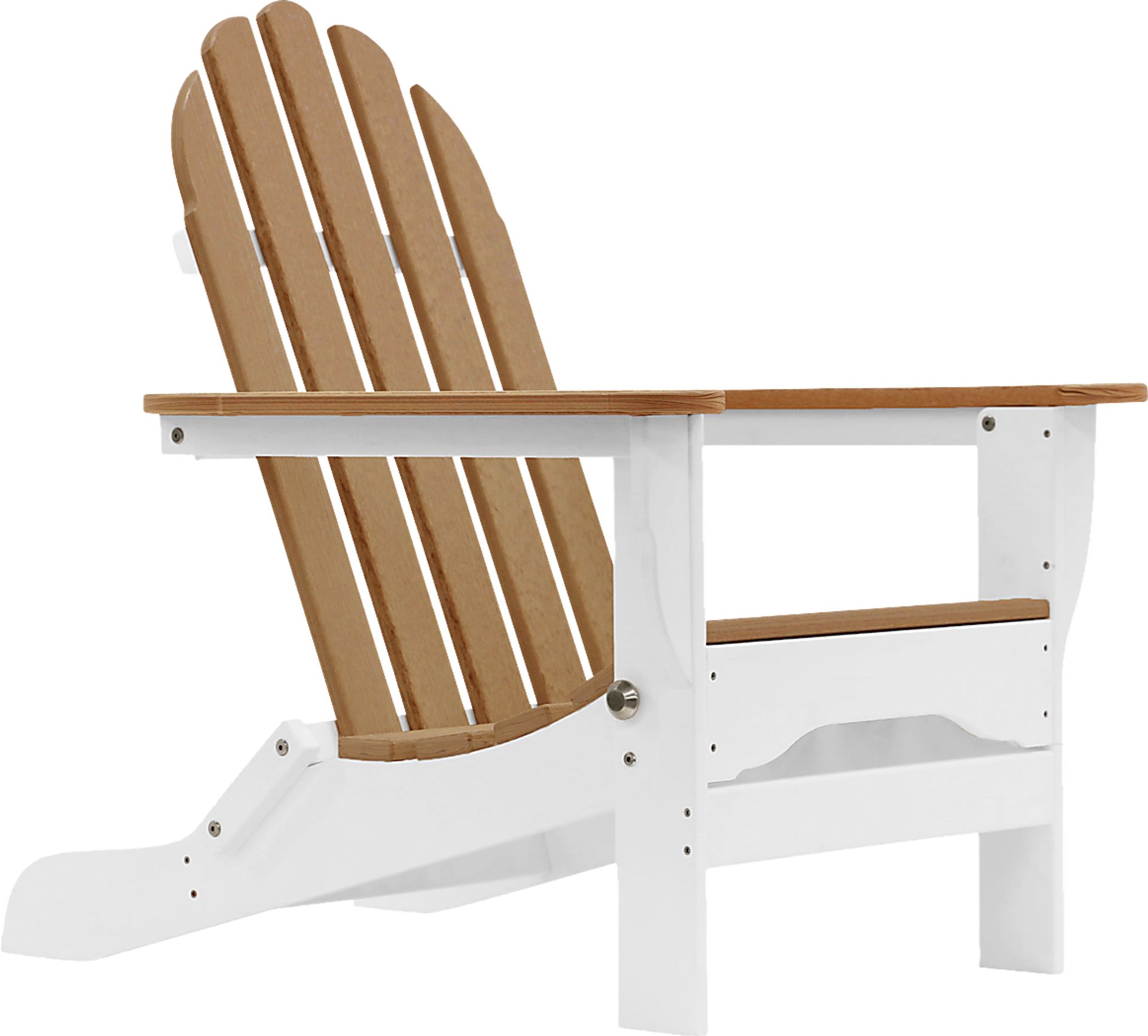 Greenport Natural White and Mocha Outdoor Adirondack Chair - Image 1