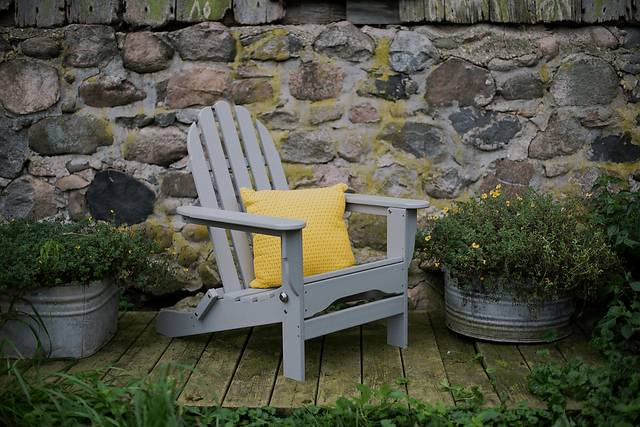 Greenport Traditional Light Gray Outdoor Adirondack Chair - Thumbnail - Image 2