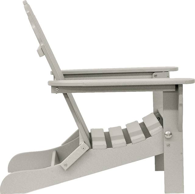 Greenport Traditional Light Gray Outdoor Adirondack Chair - Thumbnail - Image 3