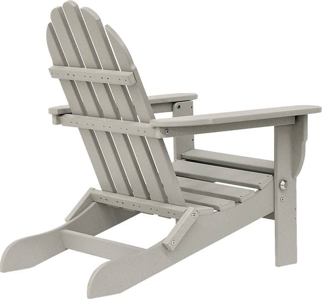 Greenport Traditional Light Gray Outdoor Adirondack Chair - Thumbnail - Image 4