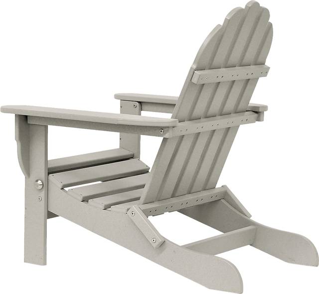 Greenport Traditional Light Gray Outdoor Adirondack Chair - Thumbnail - Image 5