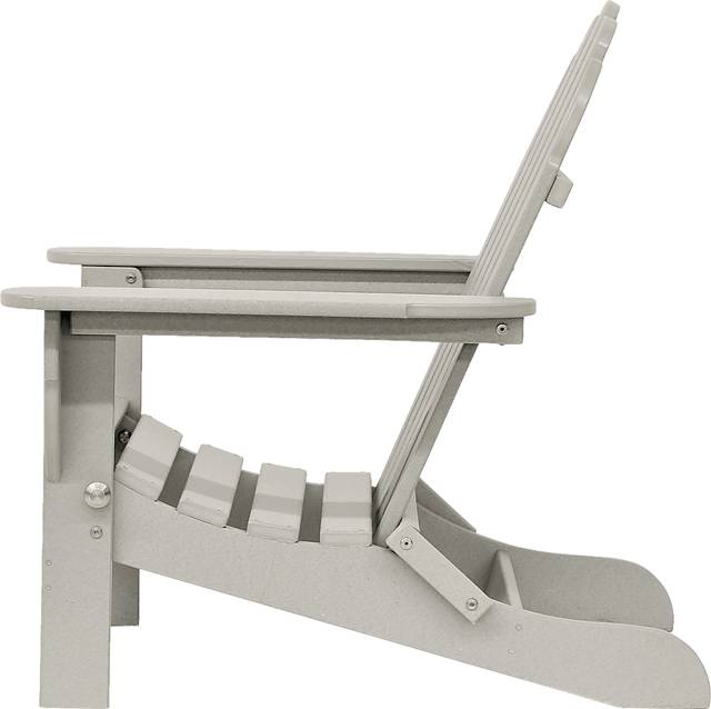 Greenport Traditional Light Gray Outdoor Adirondack Chair - Thumbnail - Image 6