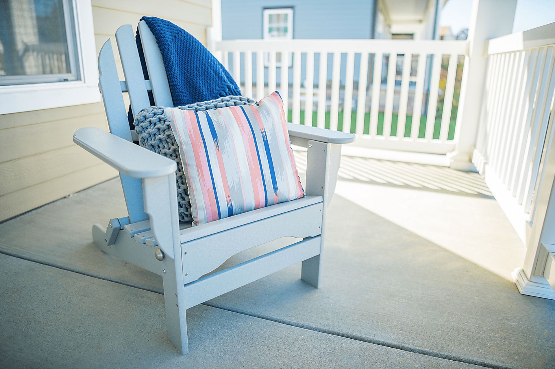 Greenport Traditional Light Gray Outdoor Adirondack Chair - Image 11