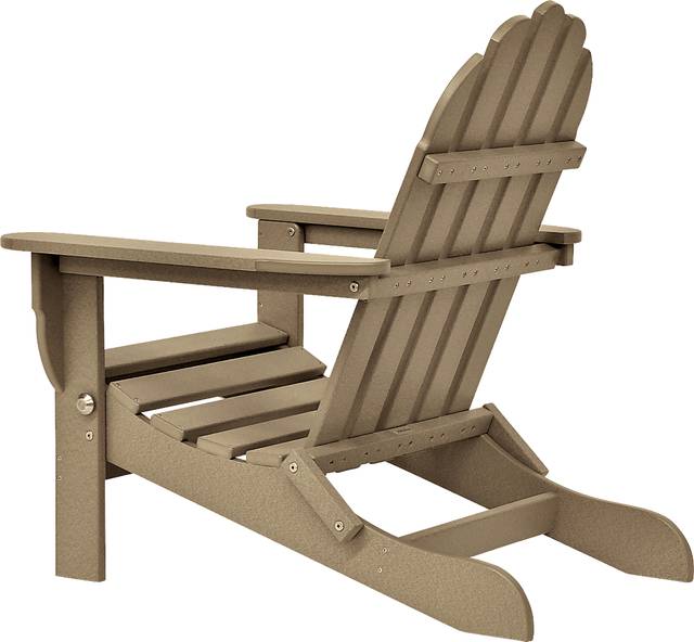 Greenport Traditional Tan Outdoor Adirondack Chair - Thumbnail - Image 3