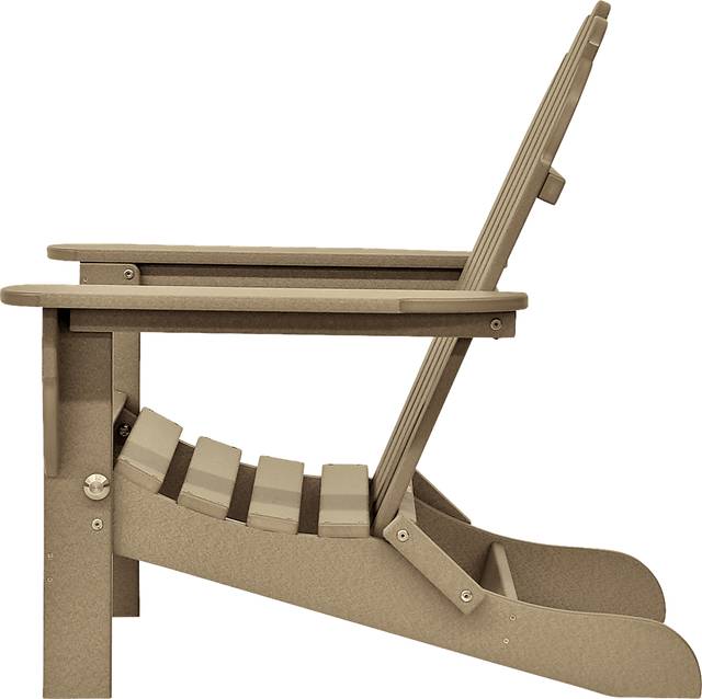 Greenport Traditional Tan Outdoor Adirondack Chair - Thumbnail - Image 4