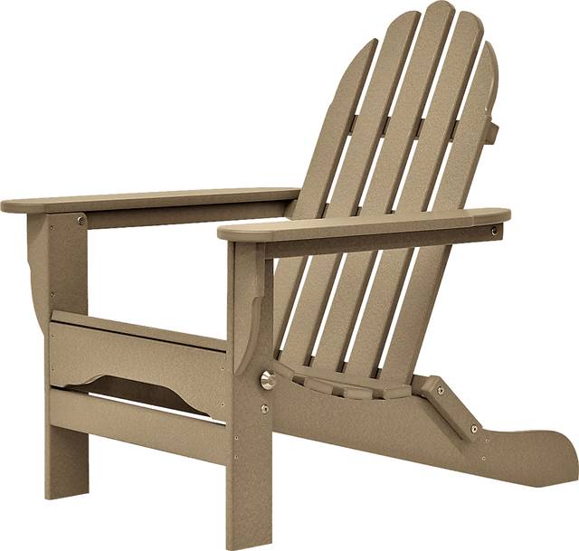 Greenport Traditional Tan Outdoor Adirondack Chair - Thumbnail - Image 5