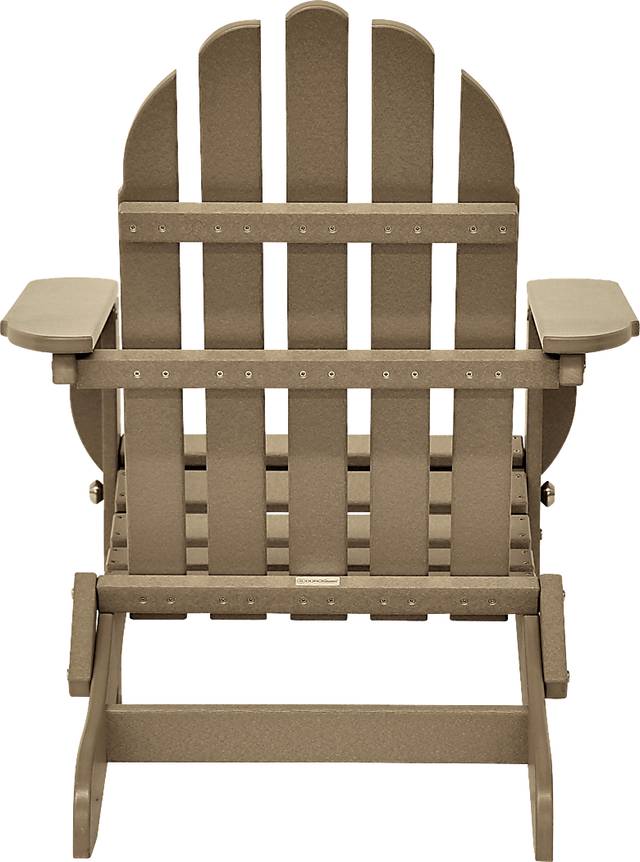 Greenport Traditional Tan Outdoor Adirondack Chair - Thumbnail - Image 6