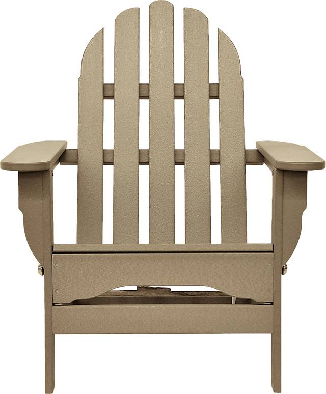 Greenport Traditional Tan Outdoor Adirondack Chair - Thumbnail - Image 7
