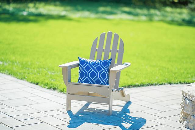 Greenport Traditional Tan Outdoor Adirondack Chair - Thumbnail - Image 10