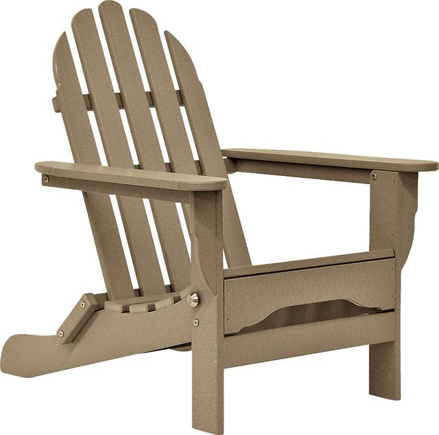 Greenport Traditional Tan Outdoor Adirondack Chair - Thumbnail - Image 1