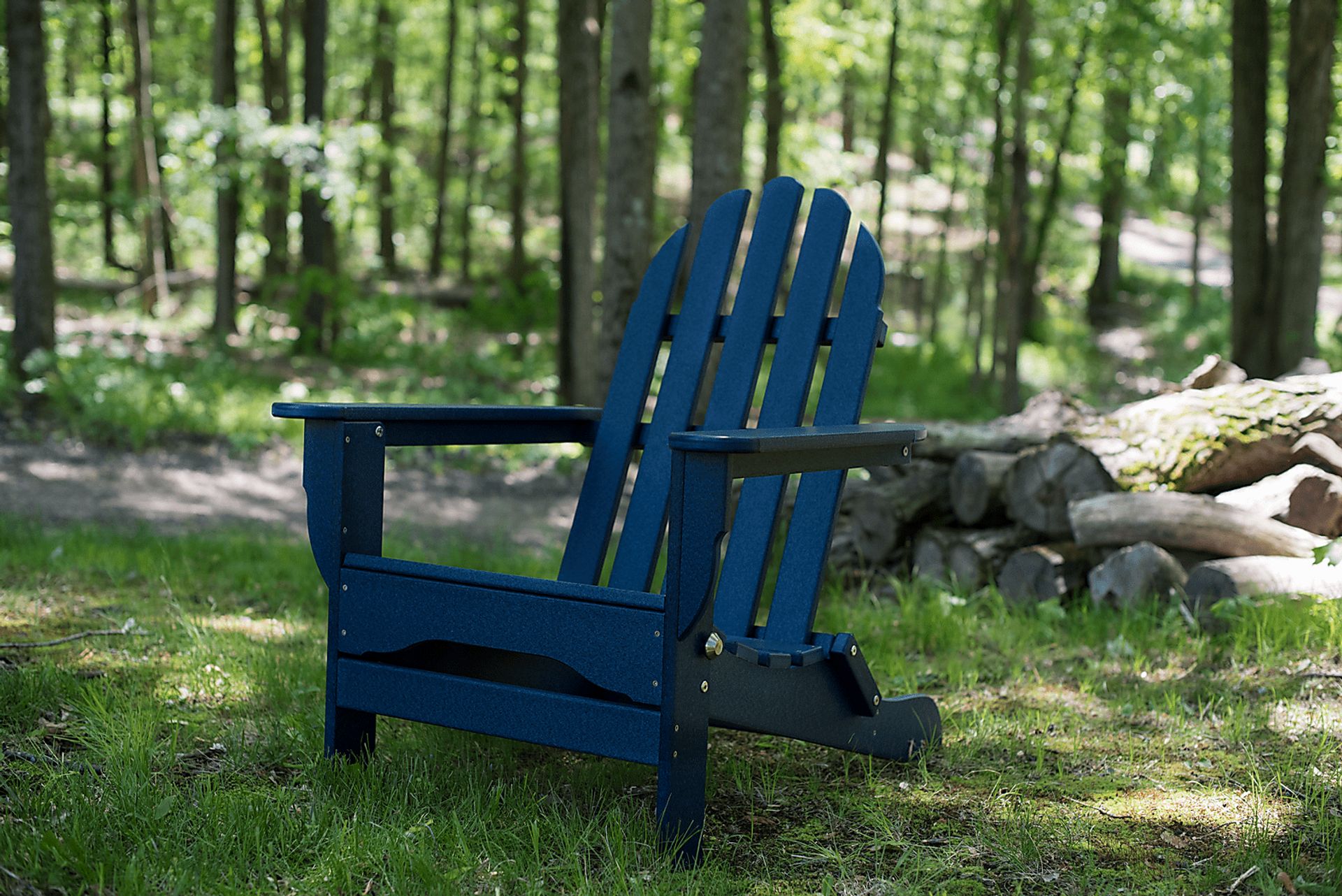 Greenport Vibrant Navy Outdoor Adirondack Chair - Image 2