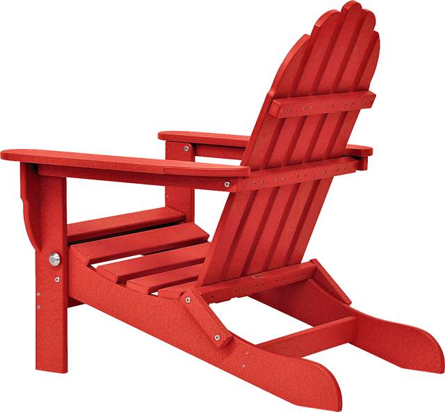 Greenport Vibrant Red Outdoor Adirondack Chair - Thumbnail - Image 2