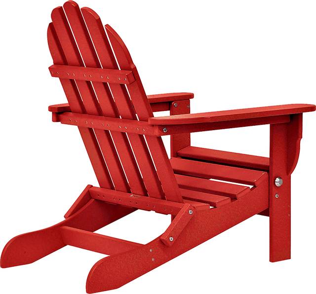 Greenport Vibrant Red Outdoor Adirondack Chair - Thumbnail - Image 3
