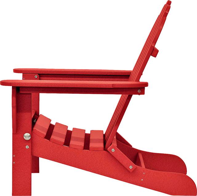 Greenport Vibrant Red Outdoor Adirondack Chair - Thumbnail - Image 4