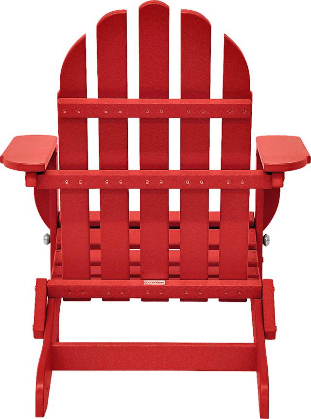 Greenport Vibrant Red Outdoor Adirondack Chair - Thumbnail - Image 6