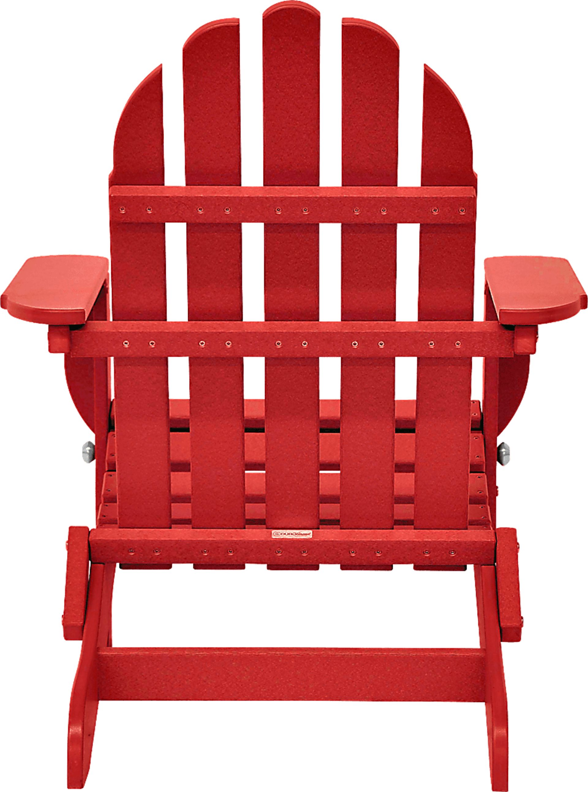 Greenport Vibrant Red Outdoor Adirondack Chair - Image 6