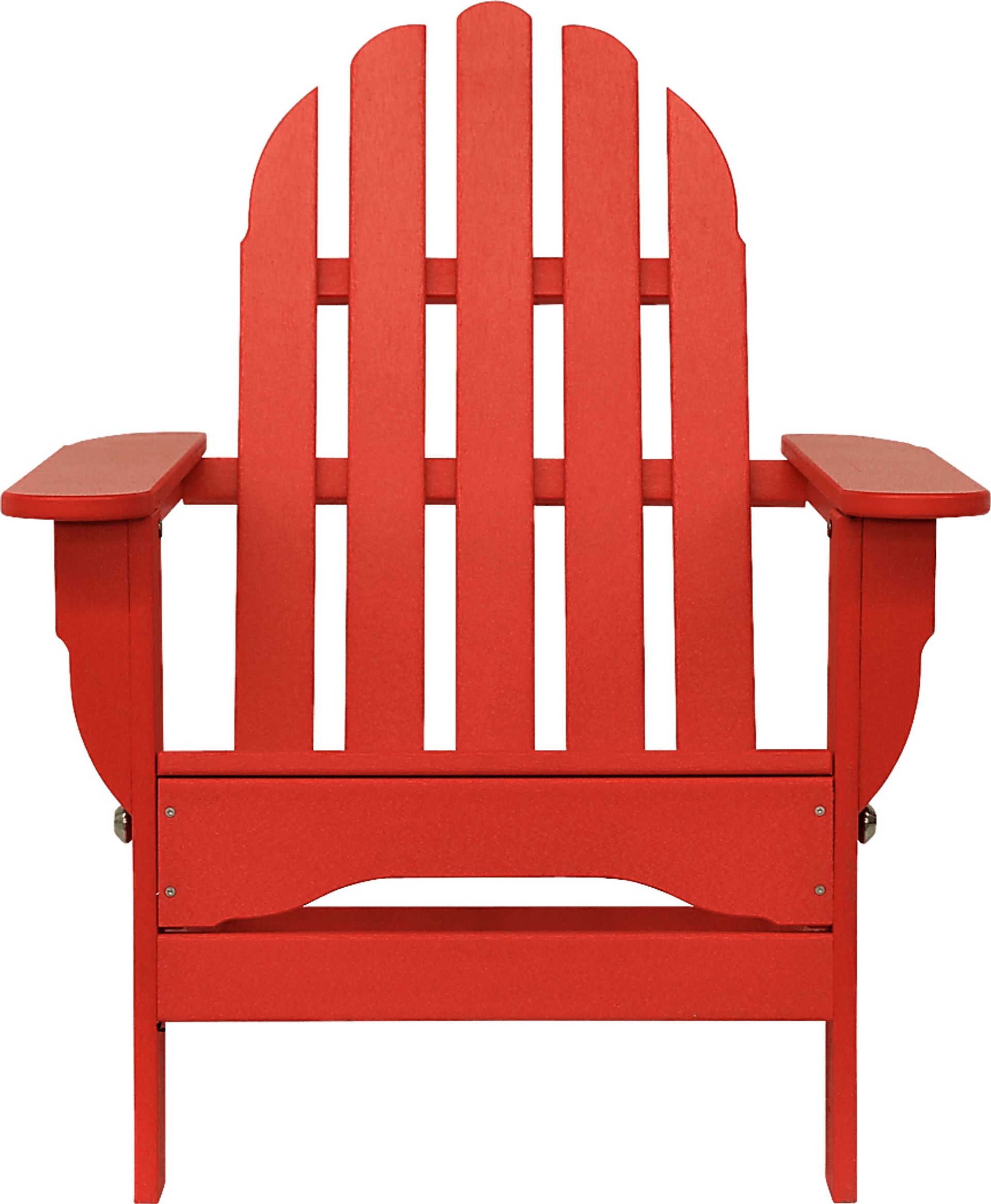 Greenport Vibrant Red Outdoor Adirondack Chair - Image 7