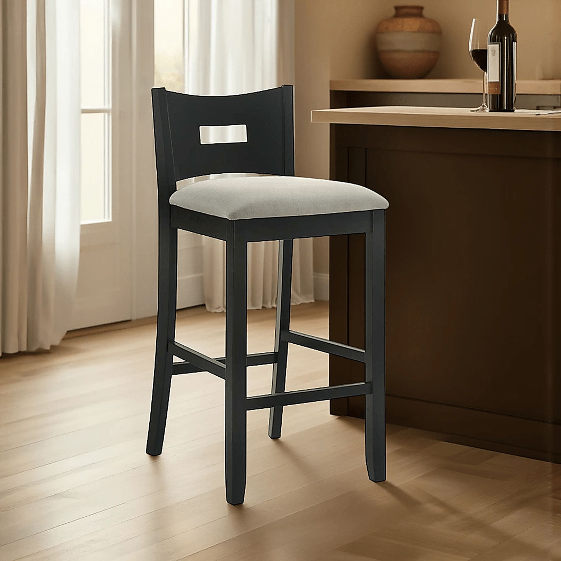 Greensys I Black and Beige Barstool - Image 2