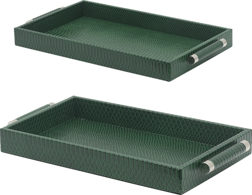 Greenwell Green Tray, Set of 2