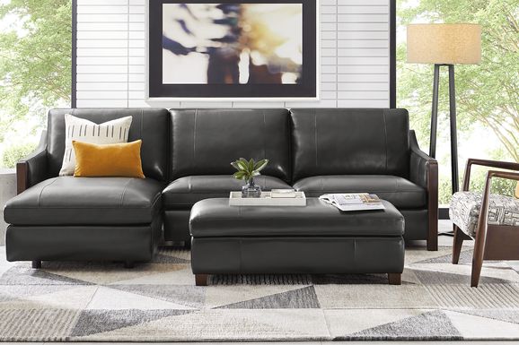 Greenwich Loft Leather 2 Pc Left Arm Chaise Sectional