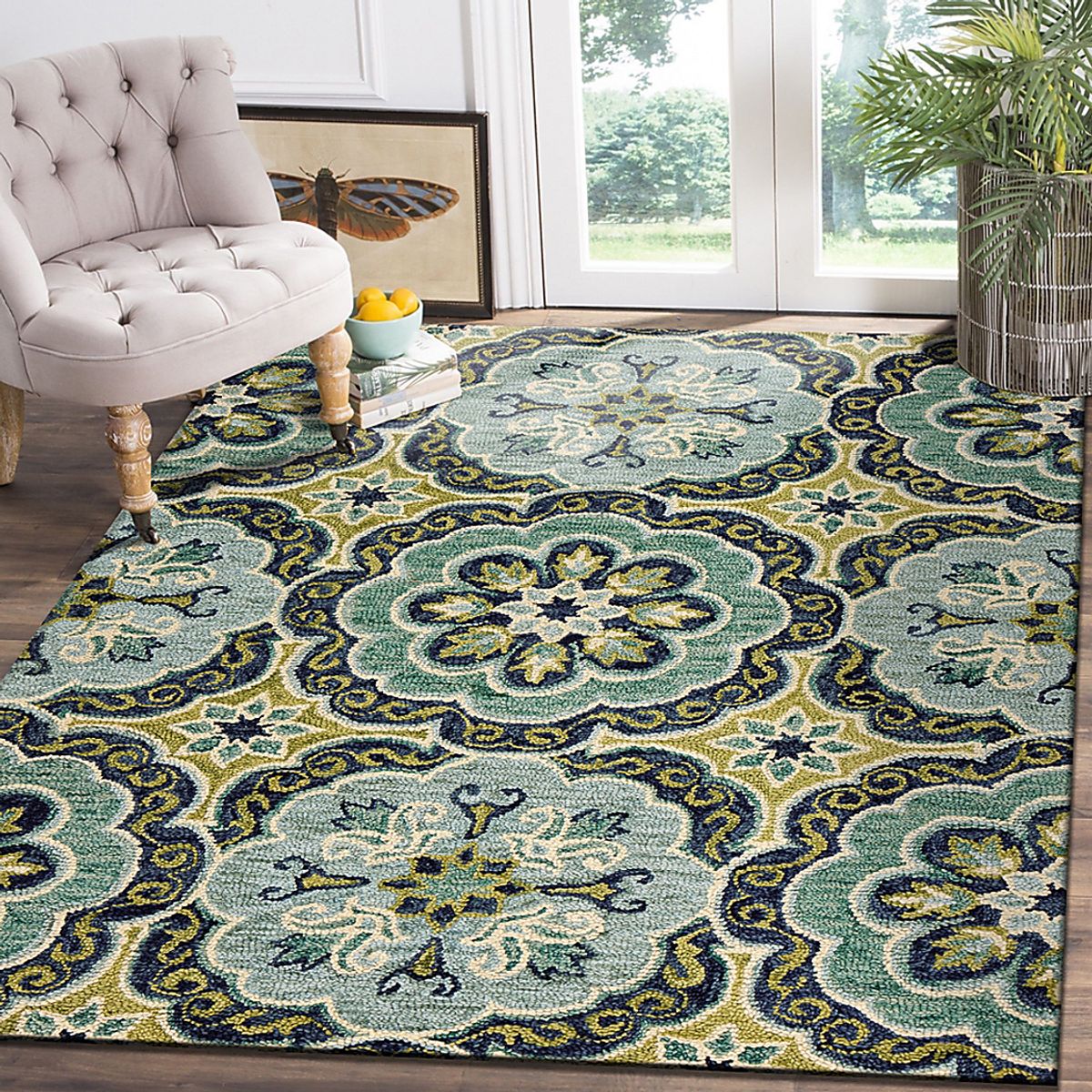 Greeva Blue Rug | Rooms to Go