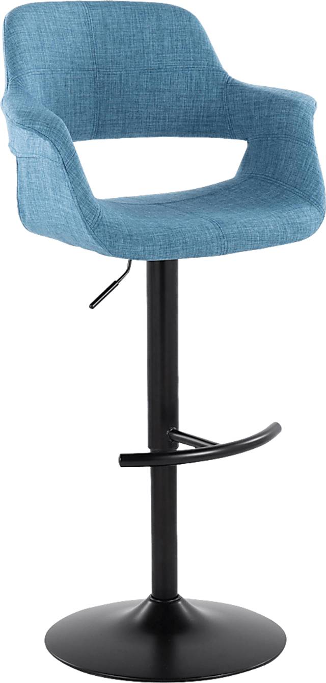 Greinwich I Blue Adjustable Barstool, Set of 2 - Thumbnail - Image 2