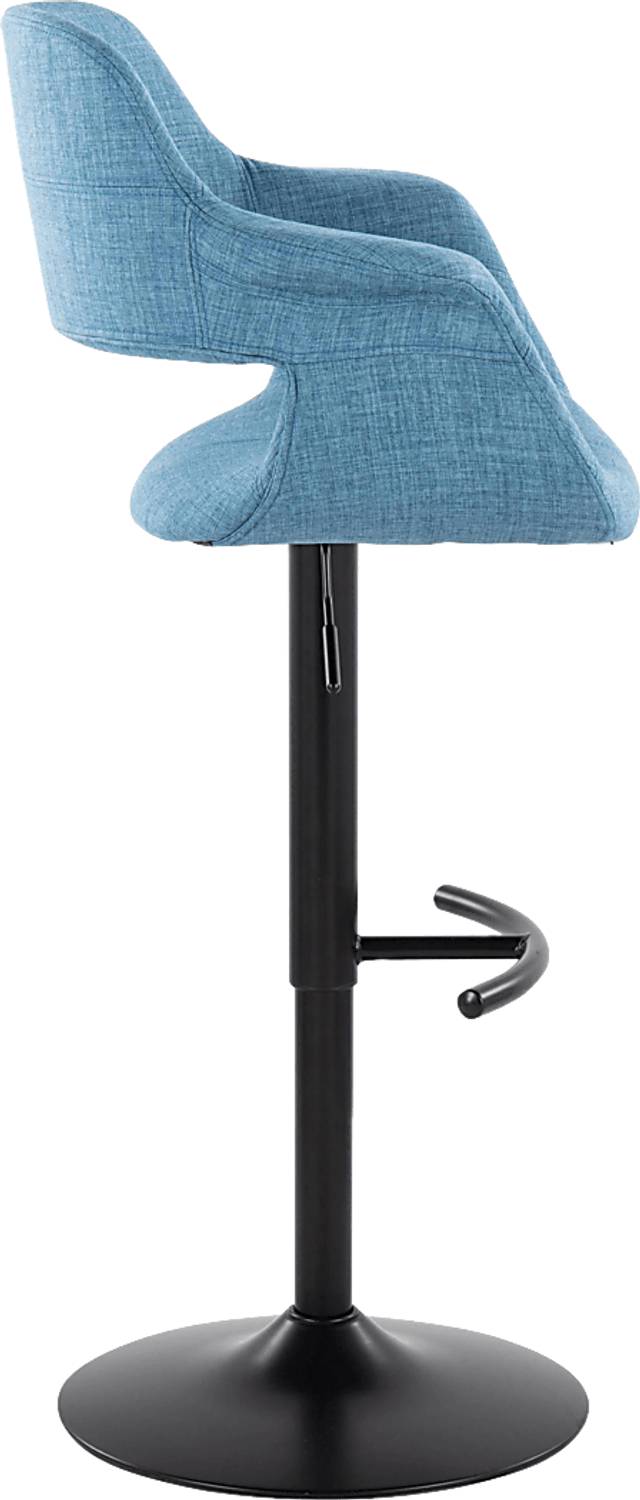 Greinwich I Blue Adjustable Barstool, Set of 2 - Thumbnail - Image 3