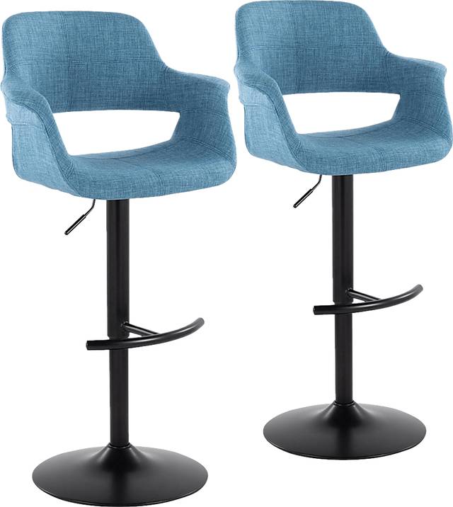 Greinwich I Blue Adjustable Barstool, Set of 2 - Thumbnail - Image 1