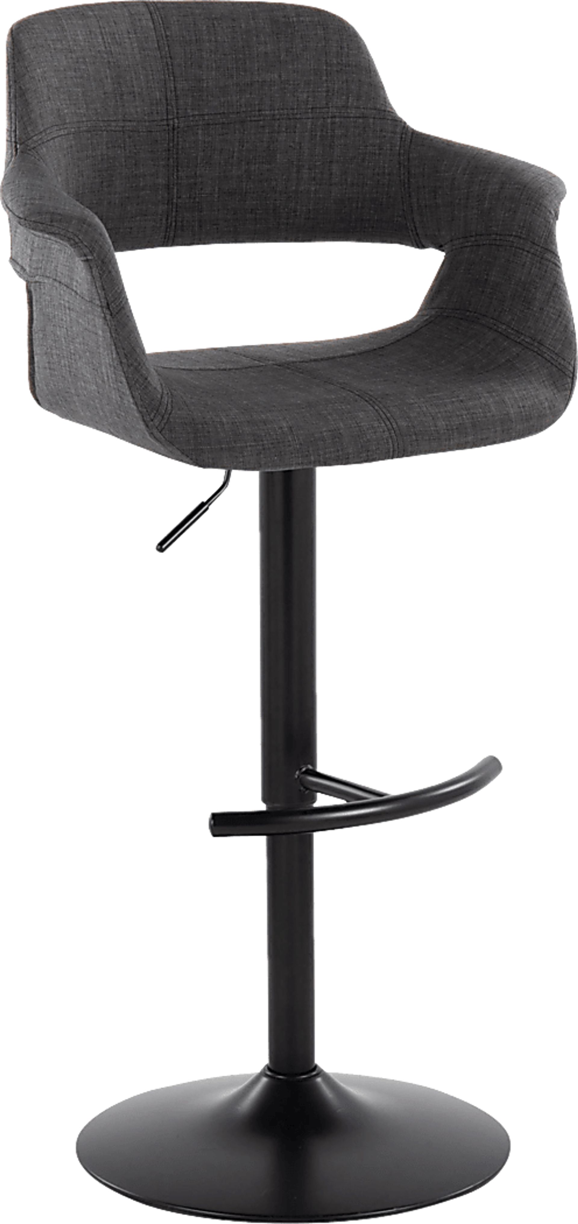 Greinwich I Charcoal Adjustable Barstool, Set of 2 - Image 2