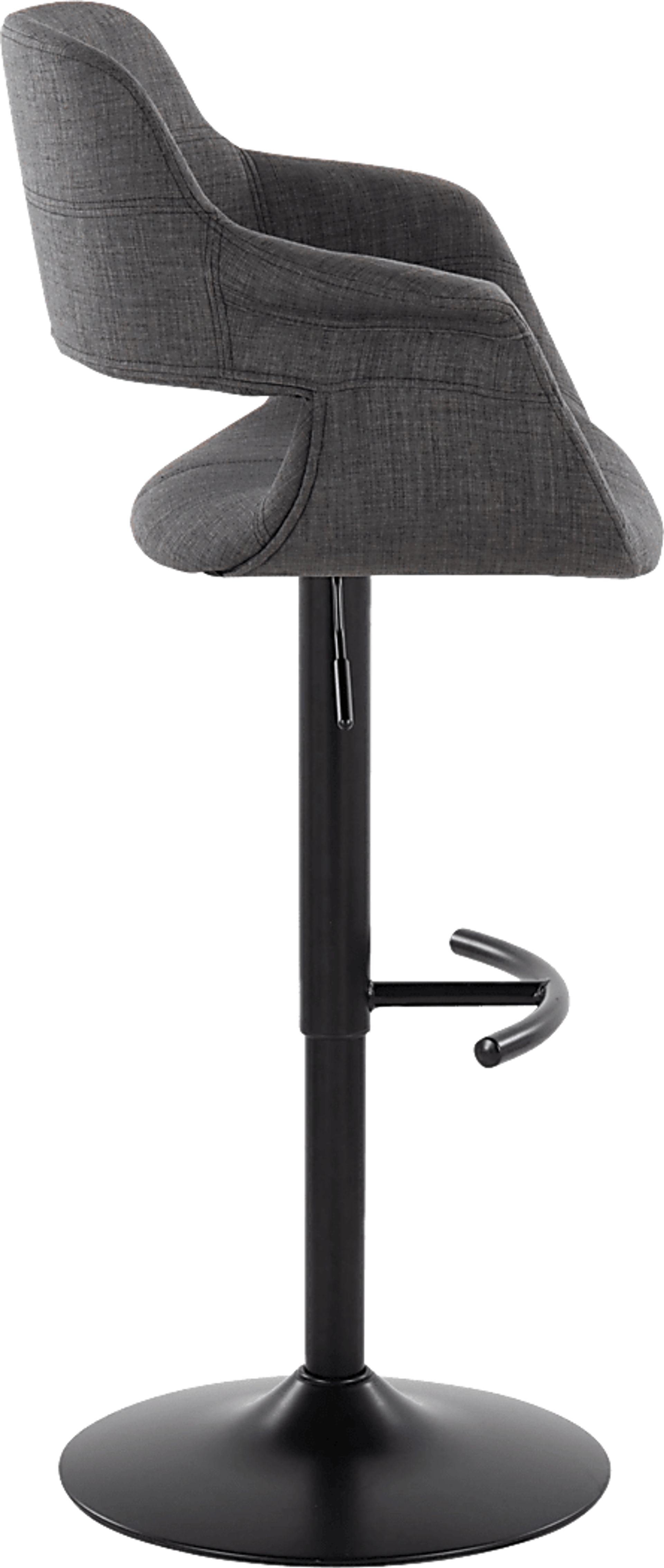 Greinwich I Charcoal Adjustable Barstool, Set of 2 - Image 3