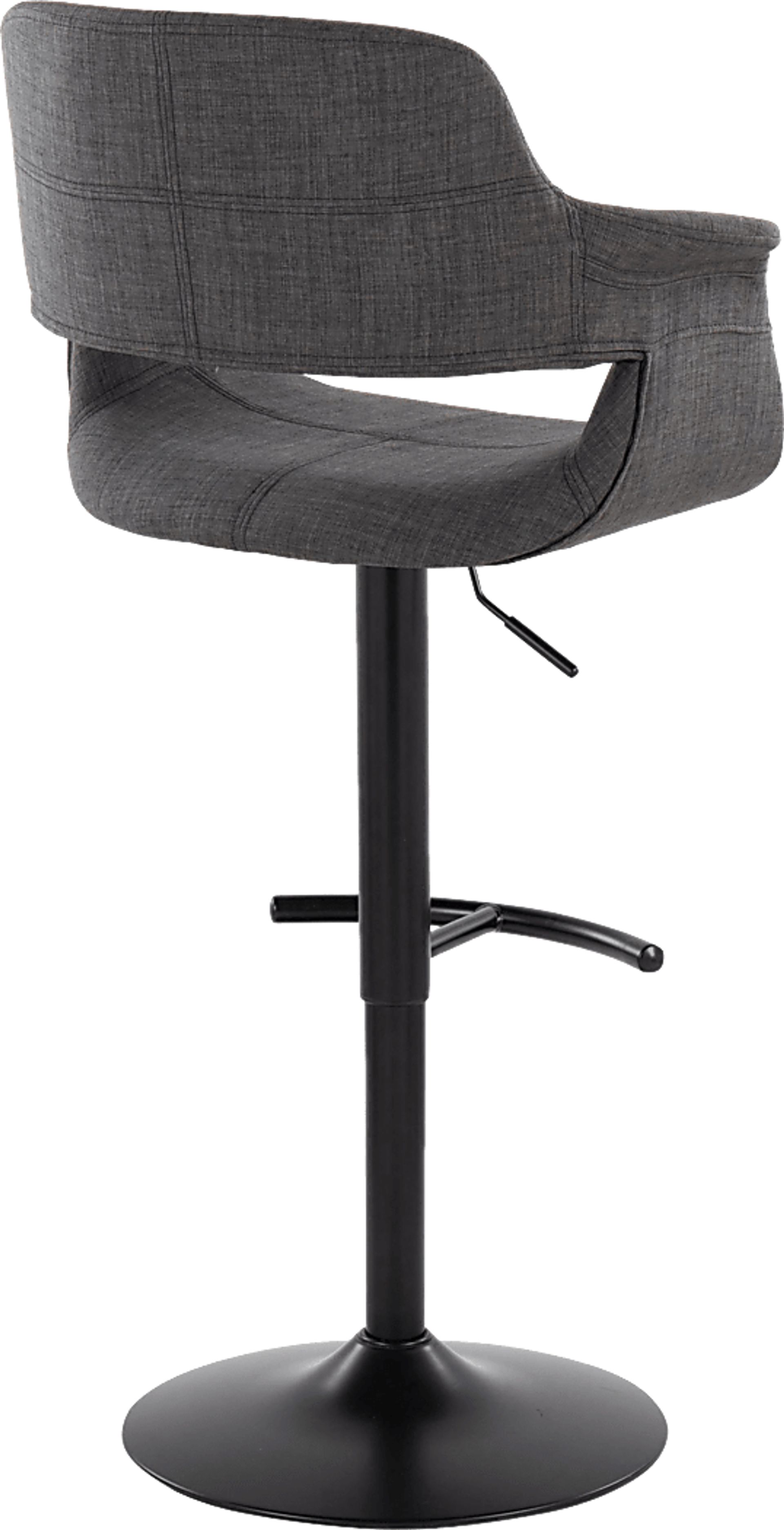 Greinwich I Charcoal Adjustable Barstool, Set of 2 - Image 4