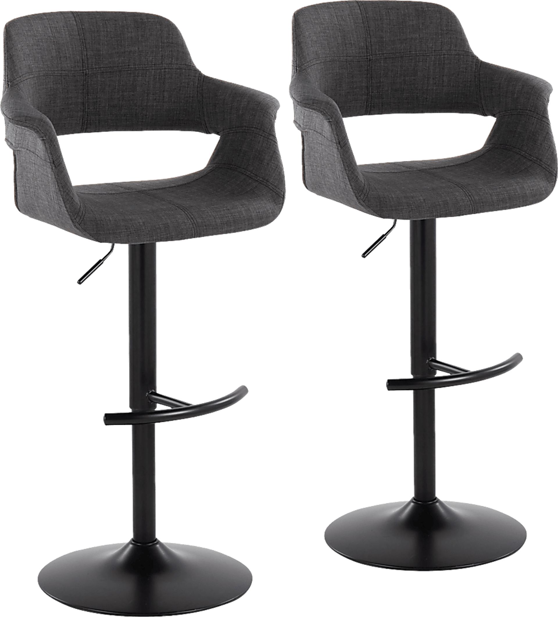 Greinwich I Charcoal Adjustable Barstool, Set of 2 - Image 1