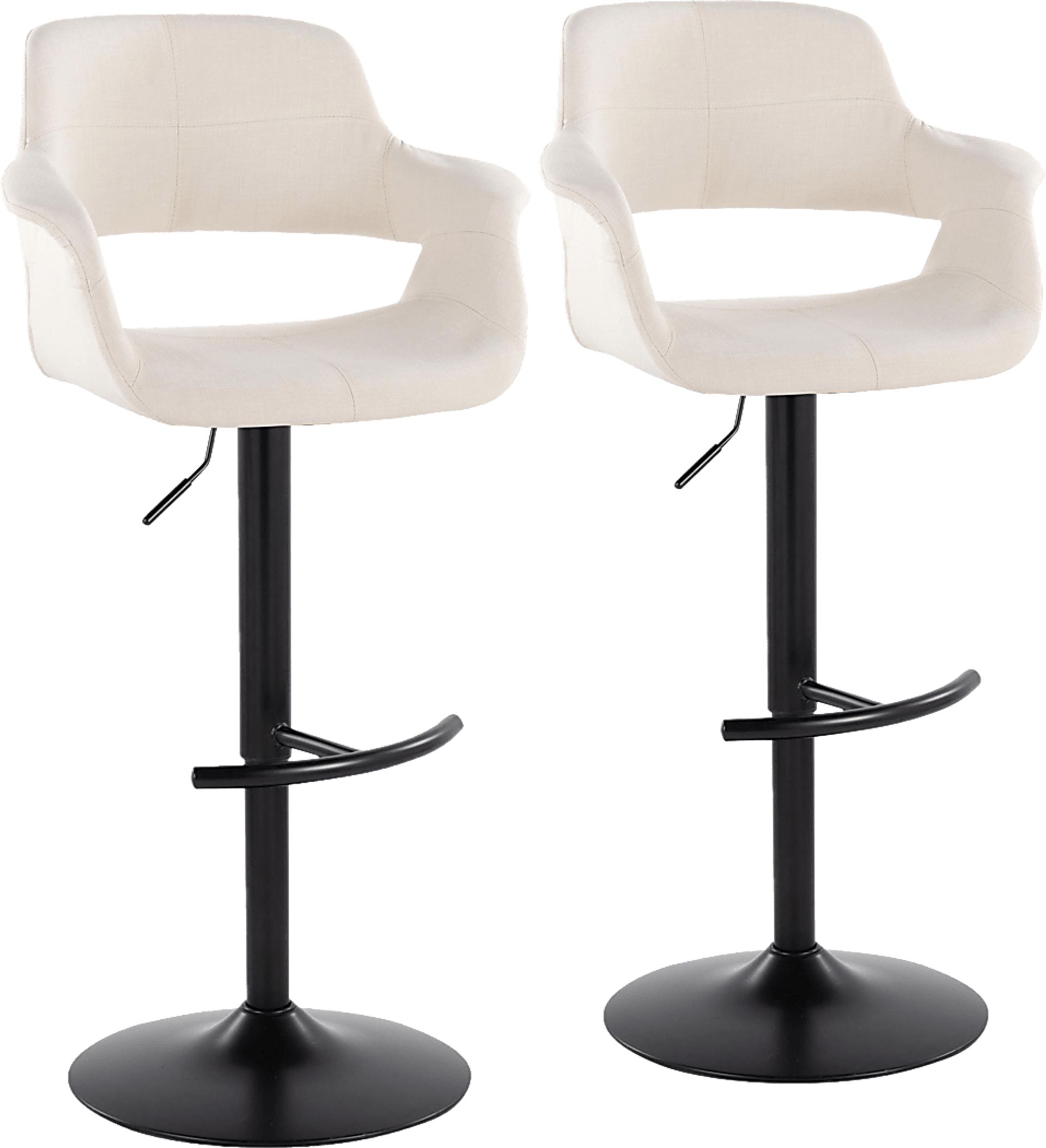 Greinwich I Cream Adjustable Barstool, Set of 2 - Image 1