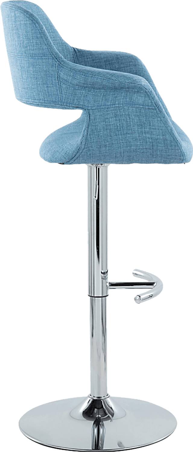 Greinwich II Blue Adjustable Barstool, Set of 2 - Thumbnail - Image 3