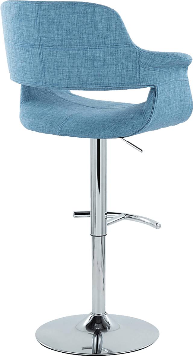 Greinwich II Blue Adjustable Barstool, Set of 2 - Thumbnail - Image 4