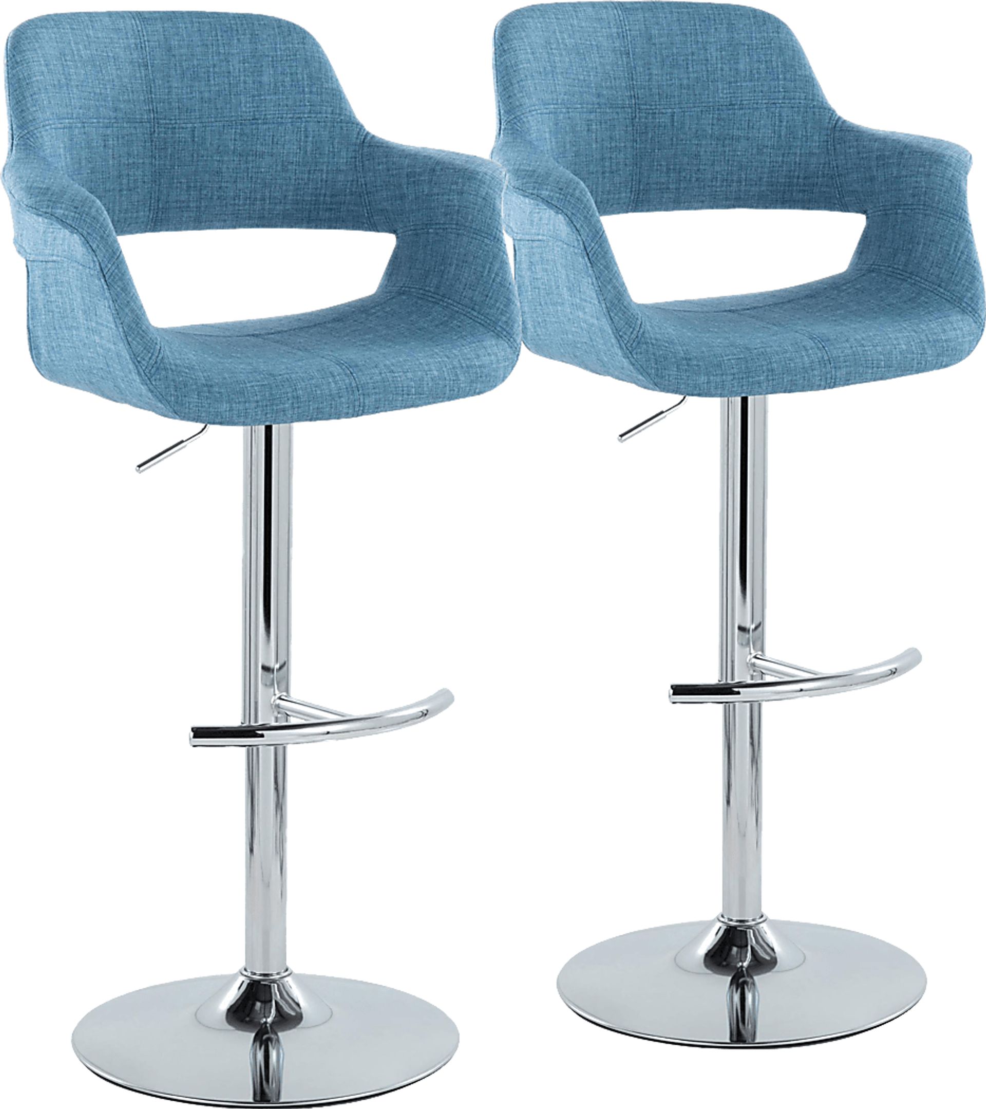 Greinwich II Blue Adjustable Barstool, Set of 2 - Image 1