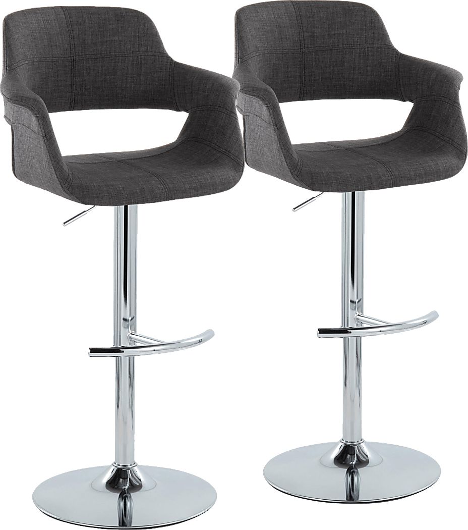 Greinwich II Charcoal Adjustable Barstool, Set of 2